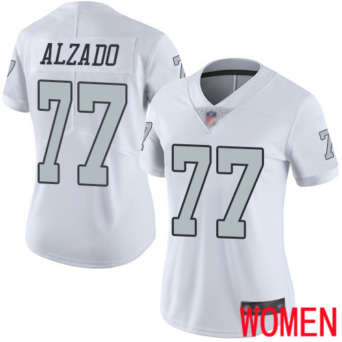 Oakland Raiders Limited White Women Lyle Alzado Jersey NFL Football 77 Rush Vapor Untouchable Jersey